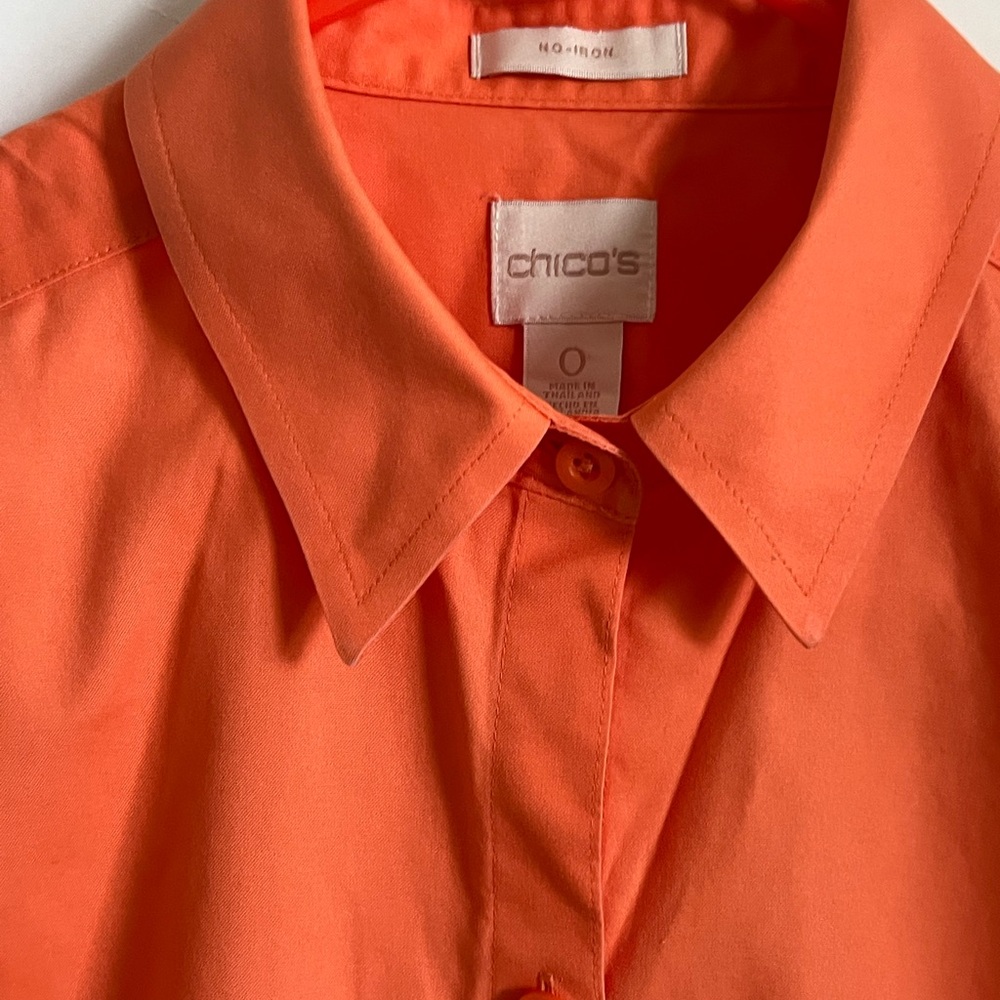 Chico's Vibrant Orange Casual Shirt